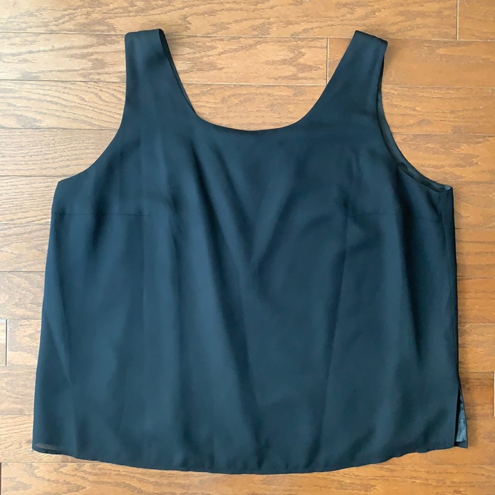 Adrianna Papell Evening Wear Formal Tank Top Black Shell Sleeveless Size 2X